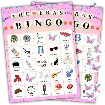 The Original Bingo Taylor Party Favors | Birthday Games | TS Party Supplies for 24 Players | Taylor Party Favors | Birthday Party Favors Decorations