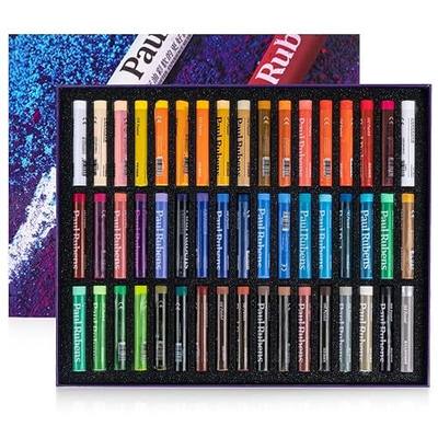 Paul Rubens Oil Pastels for Artists, 51 Sticks Soft Oil Pastels | Vibrant and Creamy Oil Pastels, Ultra Soft and Blendable. Great for Sketching, Decorative Art and Various Painting Creations
