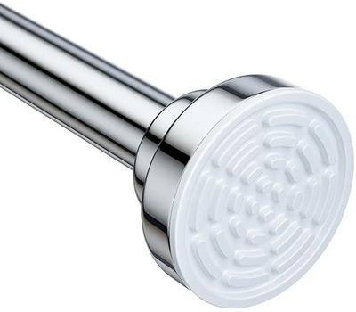 Ausemku Shower Curtain Rod Tension - 32-80 Inch Never Rust Non-Slip Spring Tension Curtain Rod No Drilling Stainless Steel Curtain Rod Use Bathroom Kitchen(Silver)