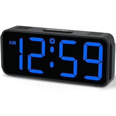 Peakeep Small Compact Digital Alarm Clock Plug-in for Bedrooms Bedside | Battery Backup Electric Clock, Large Big Numbers Display for Desk Table Small Spaces, 6 Dimmers, 5 Adjustable Alarm Volume