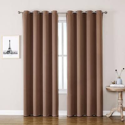 ChrisDowa Room Darkening Curtains for Bedroom and Living Room 102 Inch Long | 2 Panels Set, Thermal Insulated, Noise Reducing, Blackout, Grommet, Long Drapes for Window, Cappuccino, 52 x 102 Inch