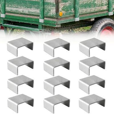 12Pcs Weld On Trailer Stake Pockets for Flatbed/Box Trailers and Trucks | Suitable for 2'' x 4'' Wood Upright Trailer Bracing, Metal Trailer Rail Brackets