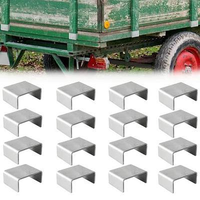 16Pcs Weld On Trailer Stake Pockets for Flatbed/Box Trailers and Trucks | Suitable for 2'' x 4'' Wood Upright Trailer Bracing, Metal Trailer Rail Brackets