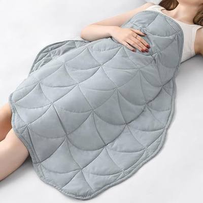 Mr. Sandman Weighted Lap Pad 7lbs for Adults Relaxing, Small Weighted Blanket for Relaxation, Calm, Lounging and Sleeping, All Season Cozy Weighted Lap Blanket, Machine Wash, 40"x52", Grey