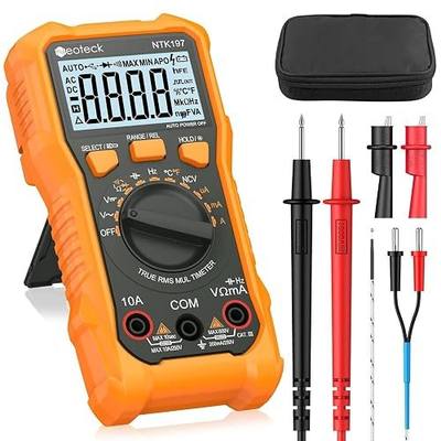 Neoteck 2000 Counts Digital Multimeter Voltmeter Tester with NCV, LCD for AC/DC Voltage&Current, Resistance, Capacitance, Live Wire, Frequency, Temperature, Duty Cycle, Continuity, Diode Measuring | NCV Multi Tester for resistance, capacitance, live wire, frequency, temperature, duty cycle, continui