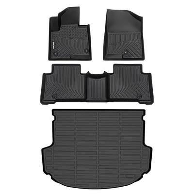 GINOWY- Floor Mats & Cargo Liner for Hyundai Santa FE Sport 2013-2018, TPE Rubber All Weather Protection Mats Santa Fe Sport, Anti-Slip Waterproof Trunk Mat Car Floor Liners Accessories, Black