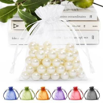 ANZNKU 50 Pcs White Organza Bags 3×4'', Small Mesh Gift Bag with Drawstring | Jewelry Pouch, Candy Treat Snack Sachets Party Favor Goodie Gifts Packaging, for Wedding Party Birtyday Baby & Bridal Showers