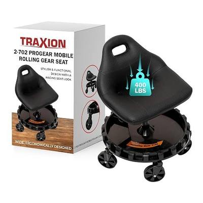 Traxion 400lb Capacity 2-702 Carbon Fiber Simulated Progear Mobile Rolling Gear Seat