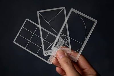 NYC Photo Safari: Golden Triangle + Fibonacci + Rule of Thirds Composition Tools View Finder/Viewer Photography/Painting/Drawing Credit Card Size Fits in Wallet/Camera Bag (Bundle)