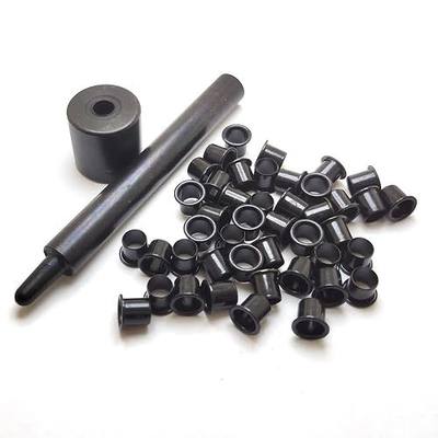 1 Tools + 100pcs Holster Rivets 7.9mm (.267 Length Under Flange x 1/4" Outside Diameter) Brass Eyelets Rivets for 0.08" Kydex Holster Making (Black Color)