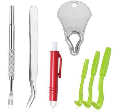Tick Remover Tool Kit Stainless Steel Tick Tweezers + Remover Tick Key | Stainless Steel Tick Tweezers, Remover Tick Key, Quick & Safe Tick Twister Removal, For Dogs Cats Humans