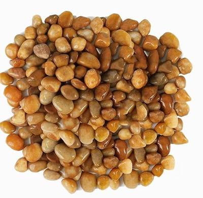 6 LBS River Rocks, StoneCreek, Decorative Garden Stones for Plant Landscaping, Polished Gravel Filler Pebbles for Home Decoration, Vases, Succulents, Flower Beds and Fish Tanks (Pale Yellow, Medium)