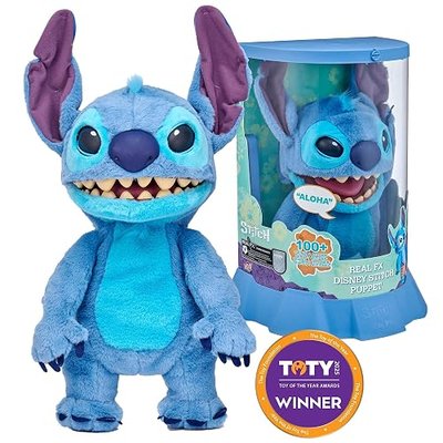 Wow! Stuff Disney Stitch Puppetronic by RealFX | Looks, Feels & Sounds Real! | Disney's Lilo & Stitch | Over 100 Action & Sounds | 18" High | Ages 6+