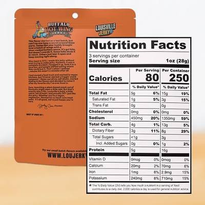 Louisville Vegan Jerky - Buffalo Hot Wing Vegan and Vegetarian Meat - Lip-Smacking Jerky - Gluten-Free High Protein Vegan Snacks 18 grams of Non-GMO Soy Protein - 3 oz, 3 Pack | Plant-Based Protein Snack, Vegetarian Jerky, Meatless, Spicy Buffalo Flavor, Ready-to-Eat, Chewy Texture, Travel Ready