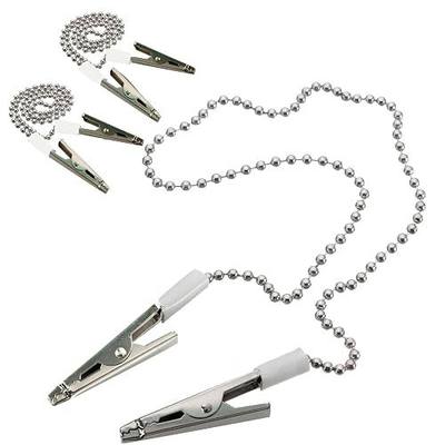 Dental Bib Ball Chain with Clips Pack of 3 Napkin Holder Tattoo Bibs Holde 18.9" Silver