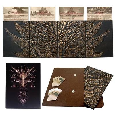 oTTTPGo DM Screen 5e, Tall Game Master Screen, 37-Inch Wide, Tracker Cards | 13-inch-tall, 4-panel screen with 8 reusable dry-erase tracker cards, letter-size pockets, and a fitted protective case.