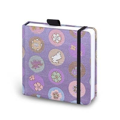 Mifuner Square 5.1x 5.1 165gsm Colored Pencil Paint Journal Hardbound 128pgs(64Sheets Front Back Cold Pressed) Travel for Colored Pencil Sketch Handmade Cloth Cover Notebook Ball Rabbit Purple