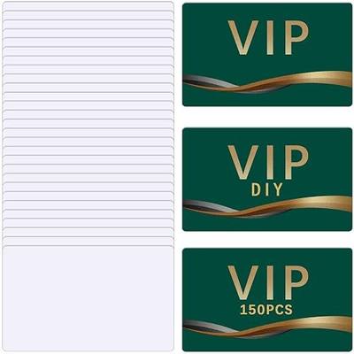 150 Pcs Sublimation Business Card Blanks Metal Bulk Aluminum Double Sides Name Cards Sublimation Blanks Products Heat Press Transfer White sublimation ID badge cards blank 3.4 x 2.1 x 0.01 Inch