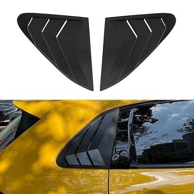 2PCS ABS Material Compatible For Honda 2023 2024 2025 2026 HR-V HRV Car Auto Exterior Sport Style Side Air Vent Cover Accessories Rear Side Window Louvers Air Vent Scoop Cover (Bright Black)