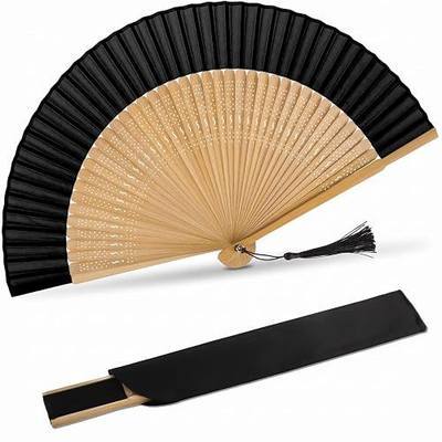 Folding Hand Fan for Women, Foldable Chinese Japanese Vintage Bamboo Silk Handheld Fan for Dance Music Festival Wedding Church Decoration (Sexy Bamboo)