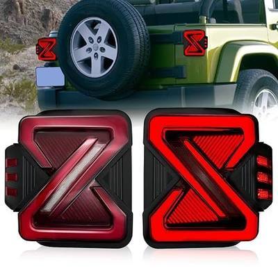 Shocklight LED Tail Lights Compatible With 2007-2018 Jeep Wrangler JK JKU Dynamic Start Up Sequence Turn Signal Lamp Brake Reverse Light 1 Pair of Tail Lamps