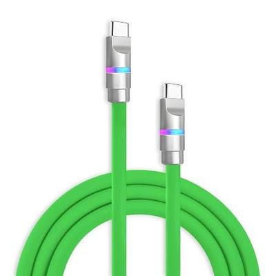chubbycable Neon Chubby - Fast Charge Cable with Smart Light RGB Color Gradual Light Up 100W Charging Cord LED USB C Cable Compatible with iPhone 17-15 Series, Green, Type-C to Type-C, 3.3 FT