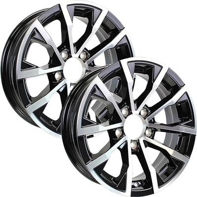 eCustomrim 2-Pack Aluminum Trailer Wheel 15X5 15 Inch 5 Lug Black Edge Rim | 15 X 5 Rim, 5 Lug on 4.5 Inch Bolt Pattern, 3.19 Inch Center Bore, 2160 Lbs Max Load, For Trailer Tire Use Only