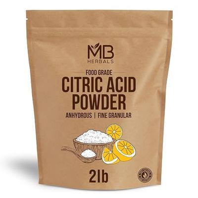 MB Herbals Citric Acid Powder 2 lb | 100% Pure Anhydrous Fine Granulated Citric Acid Powder | Food Preservative Flavor Enhancer