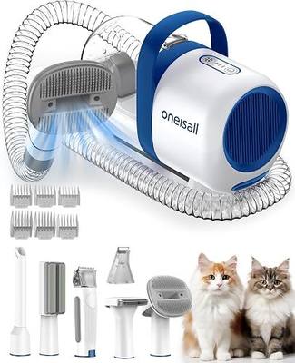 oneisall 6 in 1 Cat Grooming Vacuum Quiet with Clipper Paw Trimmer & Brush | Pet Vacuum Grooming Kit with1.5L Large Dust Cup Pet Vacuum for Shedding, Trimming & Home Cleaning