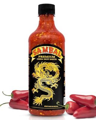 Underwood Ranches Limited Edition Dragon Sambal Sauce - Hot Sauce for Eggs, Pizza, Mexican Dishes, and More - Holiday Gift for Christmas 18 oz - 1 Pack