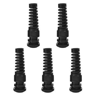 Strain Relief Cord Connector, CGELE 5 Pack NPT 1/2" Waterproof Cable Gland Cord Grip Spiral Adjustable Connector Strain Relief Cord Connectors Joints Nylon with Gaskets