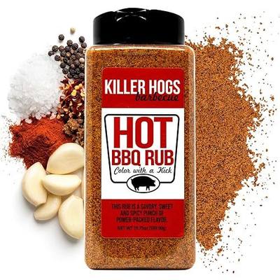 Killer Hogs Hot BBQ Rub, Championship Grill Seasoning, 19.8 oz | Barbecue Blend for Smoking and Grilling, Made for Beef, Steak, Burgers, Pork and Chicken, Convenient Shaker Container