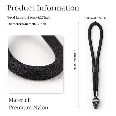 VOVMOEYA Camera Wrist Strap Rope,Camera Hand Strap Compatible with Fujifilm Nikon Canon Sony DSLR Camera - Black