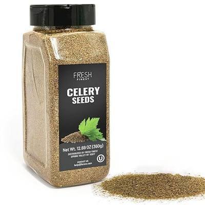 Fresh Finest Whole Celery Seeds - Vegan, Kosher - Great for Salads, Soups, Curries, Seasoning Pickles and Vegetables -12.69oz (360g)