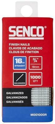 SENCO M001000R 3/4" 16 Gauge Straight Finish Nails, Galvanized Finish 1,000 Count Pack