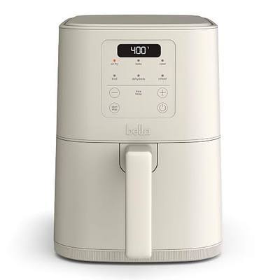 bella 4Qt Slim Air Fryer, Fits-anywhere™ Kitchenware, EverGood™ Ceramic Nonstick Coating, Adjustable Temperature, 6 Preset Cooking Options, 60 Min Auto Shutoff w Audible Tone, 3.3lb Capacity, Oatmilk
