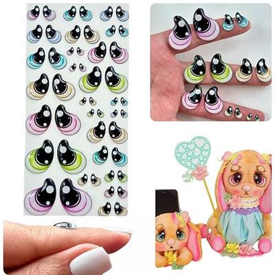 Googly & Wiggle Eyes 3D Resin – Multicolor Self-Adhesive Set 75-M (50 pcs, 25 Pairs, 5–22 mm) – for Polymer Clay, Dolls, Slime, Amigurumi, Cold Porcelain & Felt Crafts