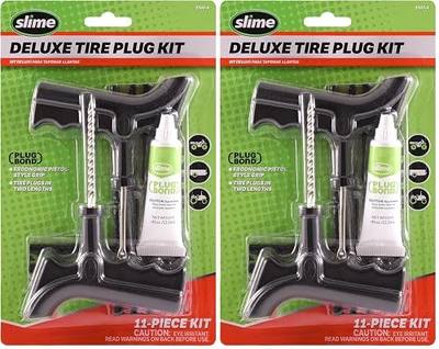 Slime Tire Repair Kit 2040-A, 11 Pieces | Deluxe | Includes Strings & Tools | Pack of 2