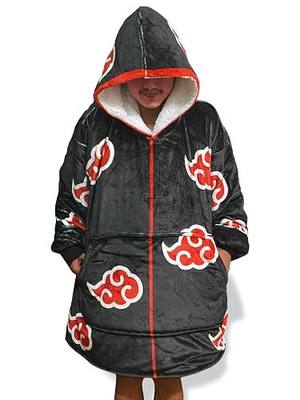 CROWN Anime Blanket Hoodie Wearable for Men and Women, Soft Fluffy Warm Blankets Bed Sofa with Pocket