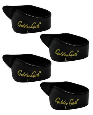Golden Gate GP-4B-4PK Thumb Picks – Black – Large – Made in USA 4 Pack for Guitar, Resonator, Banjo & More – Durable, Comfortable & Versatile