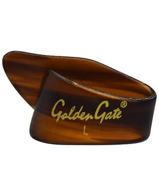 Golden Gate GP-4T Tortoise Thumb Picks – Large – Dozen – Made in USA, Durable ABS for Guitar, Banjo, Resophonic & Other Stringed Instruments