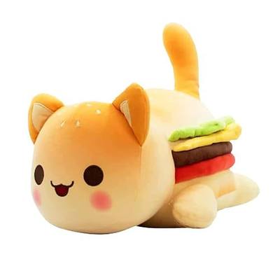 Cute Anime Cartoon Cat Stuffed Animal Figure Toy Plush Pillow Gift for Kids and Festival Gift (Hamburger Cats)