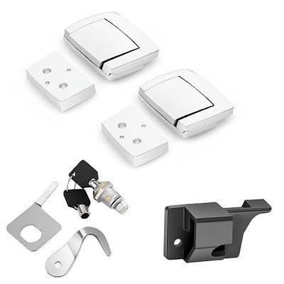 Tour Pack Trunk lock & keys, Tour Pack Pak Latches with Spacers and Lid Catch Fits for Harley Touring Classic Electra Glide Road Glide Road King CVO 1993-2013 2012 (Chrome)