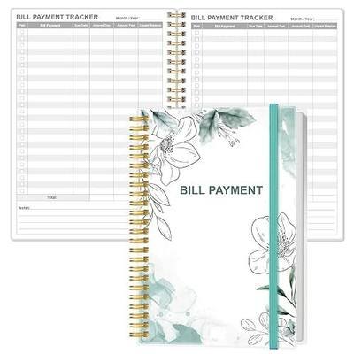 Bill Payment Tracker Notebook - Monthly Bill Organizer & Planner for Personal Budgeting Financial, Payments Checklist Organizer, 5.8" x 8.5", Teal Floral