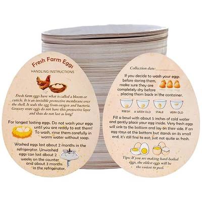 Fresh Farm Egg Handling Instruction Cards - 2.7 X 3.5 Inches - Eggs Shape Style - Egg Stamps for Eggs Care Egg Cartons Cheap Bulk - Egg Stamps for Fresh Eggs for Egg Cartons Reusable (250)