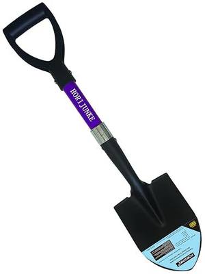 Beach Shovel, Round Small Head with Wooden D-Handle, Metal Garden Shovel for Gardening, 27 Inches Metal+FiberglassMetal+Fiberglass(Purple)