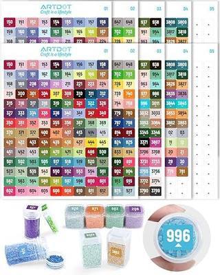 ARTDOT 2 Set Label Stickers for Diamond Art Storage Kits for Adults, 489 Colors Stickers Matched with Actual Embroidery Floss as Diamond Painting Accessories and Cross Stitch Supplies