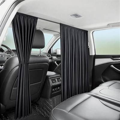 Car Privacy Curtains, Blackout Car Curtains with Rod for Backseat | Car Divider Curtain, Universal for Vehicles Up to 55", SUV, Minivan, Pickup, Crossover, 55"x33"