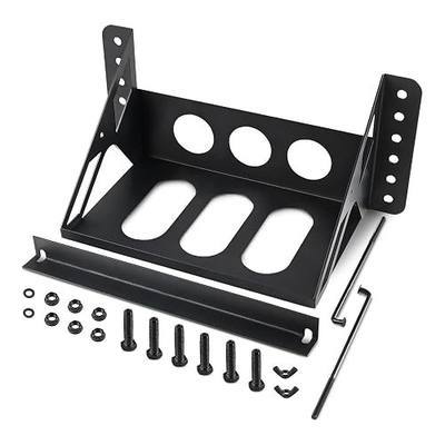 WMPHE Metal Steel Battery Mounting Box Tray Bracket, Deep Lightweight Steel Universal Battery Relocation Kit for 10.63 × 7.06 × 7.5inch Battery for Boat, Car, Drag Racing- Black