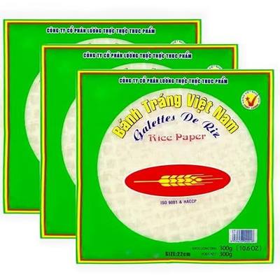 Rice Paper Wrappers Spring Roll Wrappers Organic Rice Paper Sheets Rice Wraps for Spring Rolls Egg Roll Wrappers Wonton Wrappers Dumpling Wrappers White Rice Pape r Wraps (22cm) 105 PCS